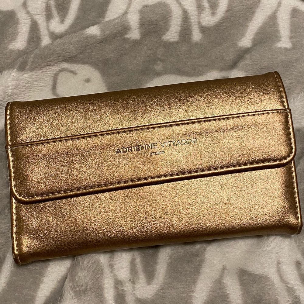 Rose gold metallic wallet